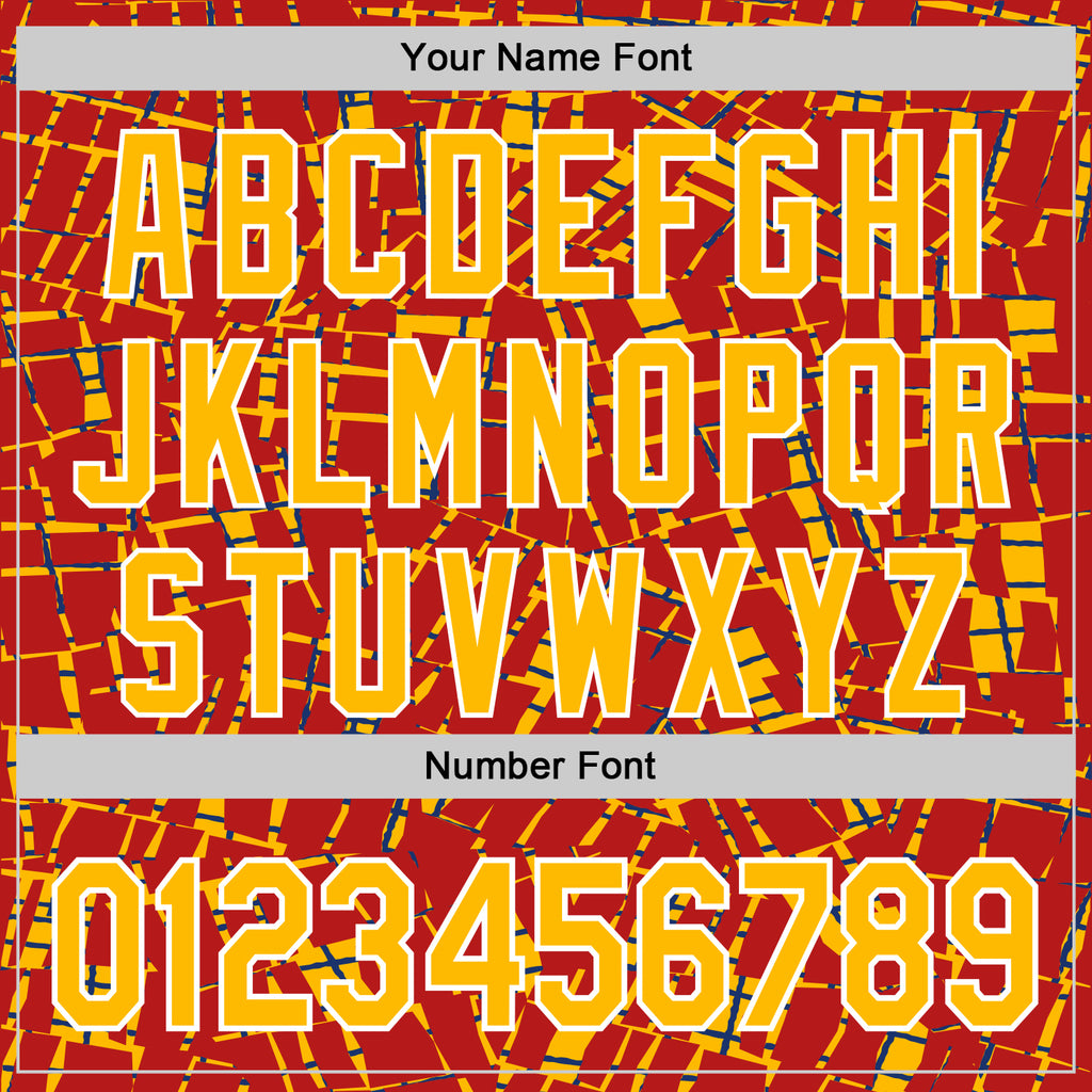 Custom Stitched Red Gold-White 3D Pattern Design Line Sports Pullover Sweatshirt Hoodie