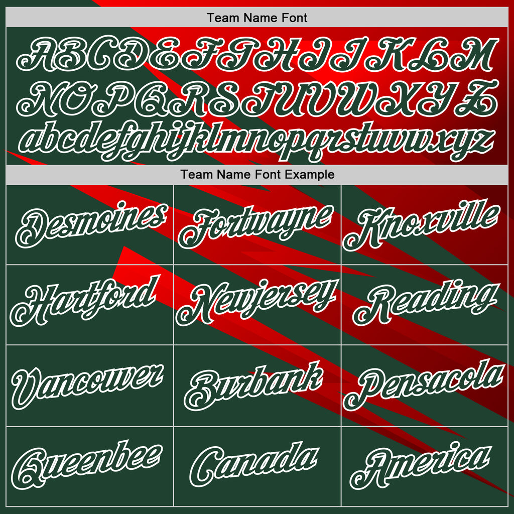 Custom Stitched Green Red-White 3D Pattern Design Line Sports Pullover Sweatshirt Hoodie