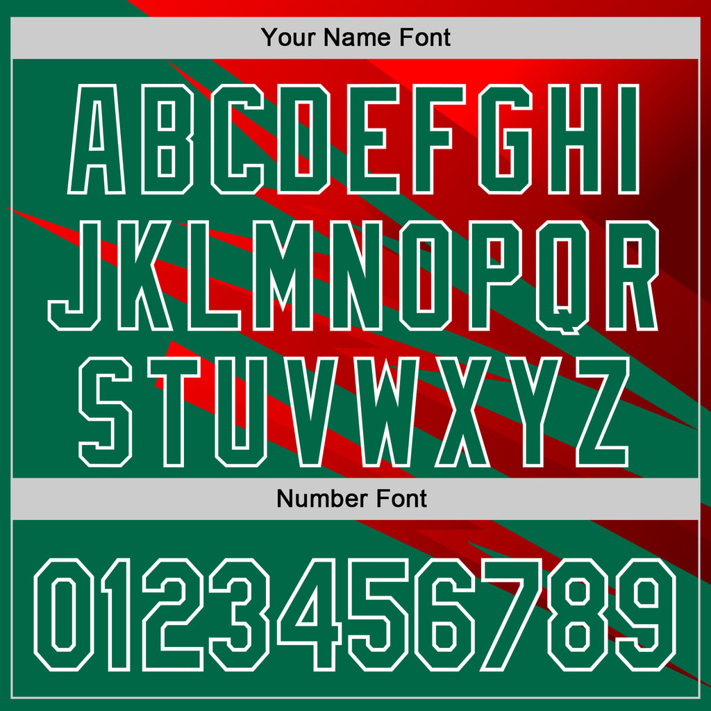 Custom Stitched Kelly Green Red-White 3D Pattern Design Line Sports Pullover Sweatshirt Hoodie