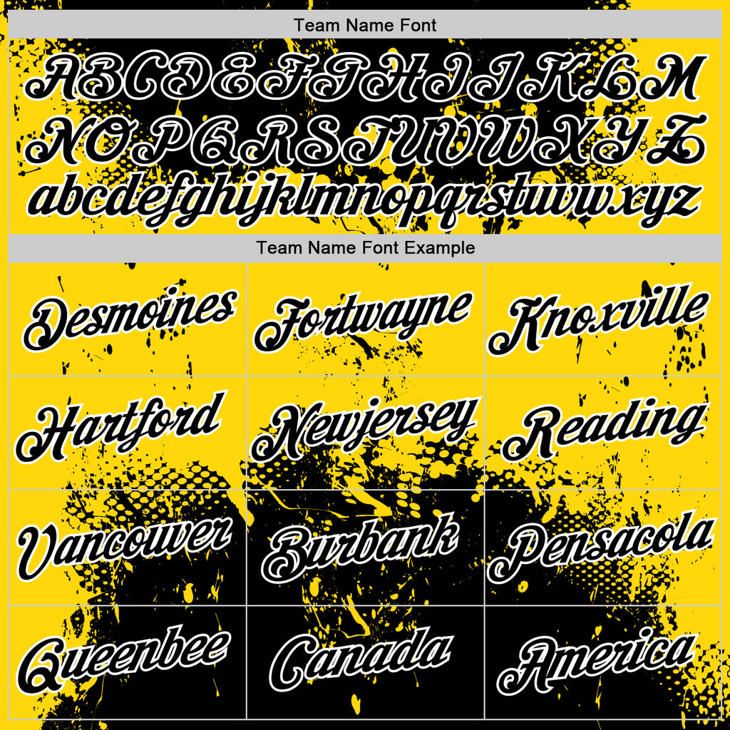 Custom Stitched Black Yellow-White 3D Pattern Design Abstract Splatter Grunge Art Sports Pullover Sweatshirt Hoodie