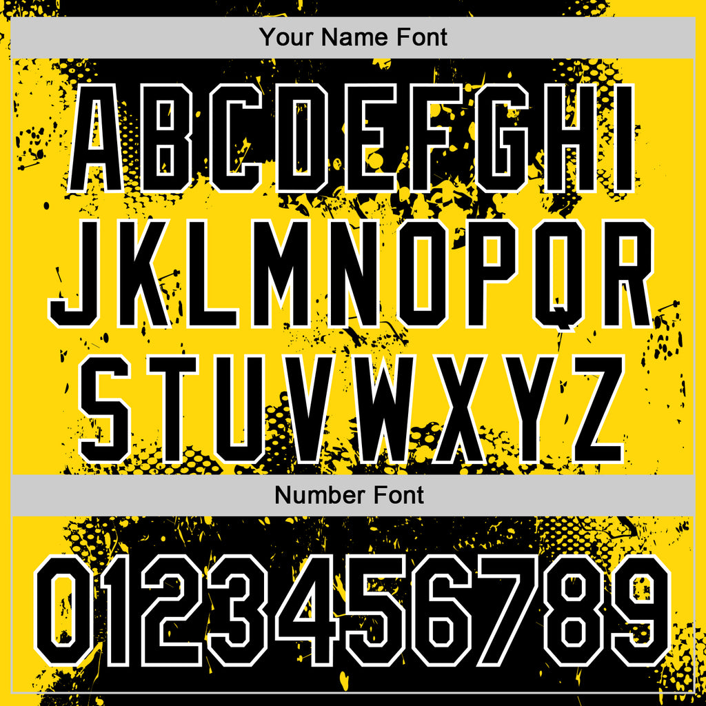 Custom Stitched Black Yellow-White 3D Pattern Design Abstract Splatter Grunge Art Sports Pullover Sweatshirt Hoodie