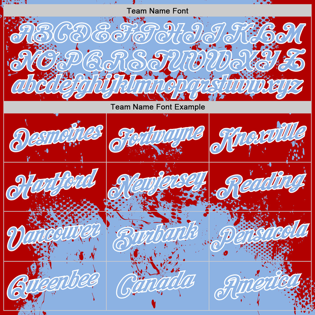 Custom Stitched Light Blue Red-White 3D Pattern Design Abstract Splatter Grunge Art Sports Pullover Sweatshirt Hoodie