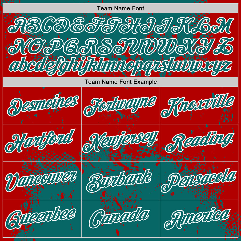 Custom Stitched Teal Red-White 3D Pattern Design Abstract Splatter Grunge Art Sports Pullover Sweatshirt Hoodie