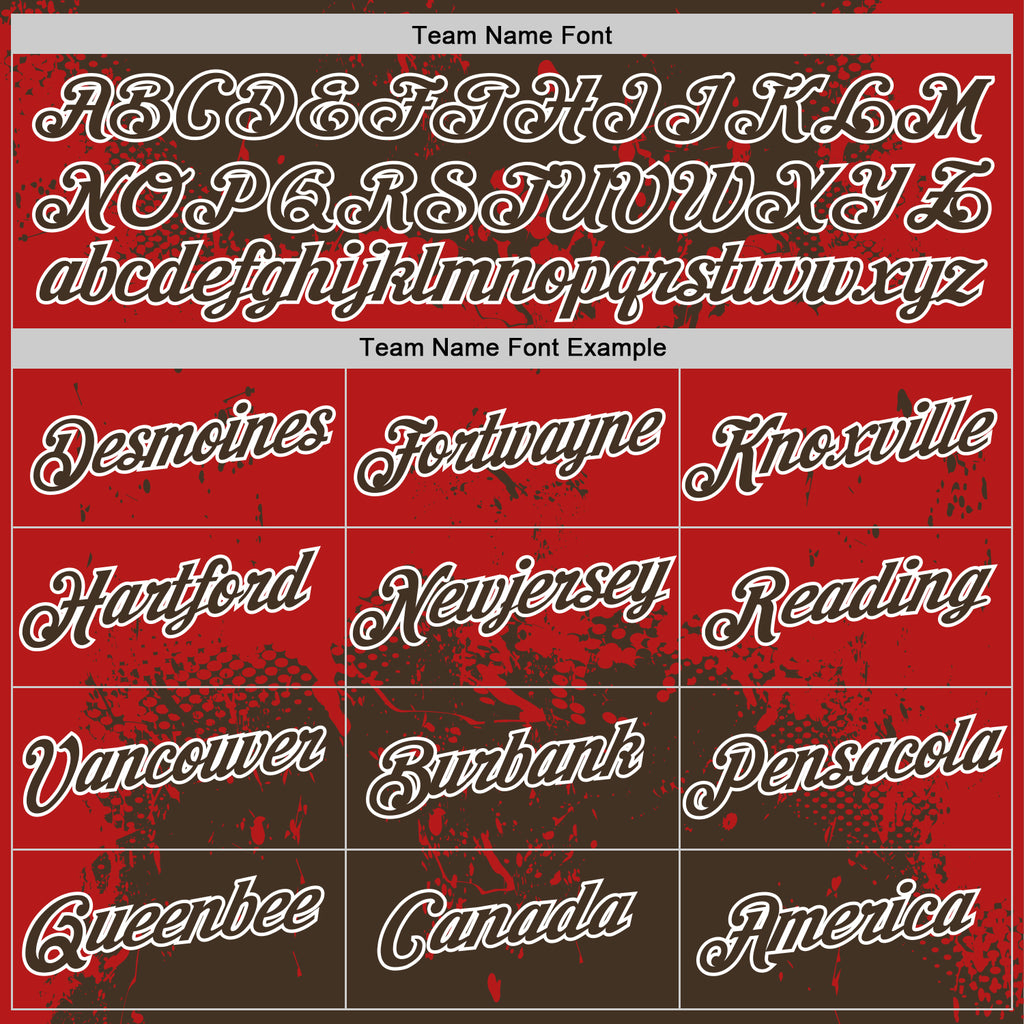 Custom Stitched Brown Red-White 3D Pattern Design Abstract Splatter Grunge Art Sports Pullover Sweatshirt Hoodie