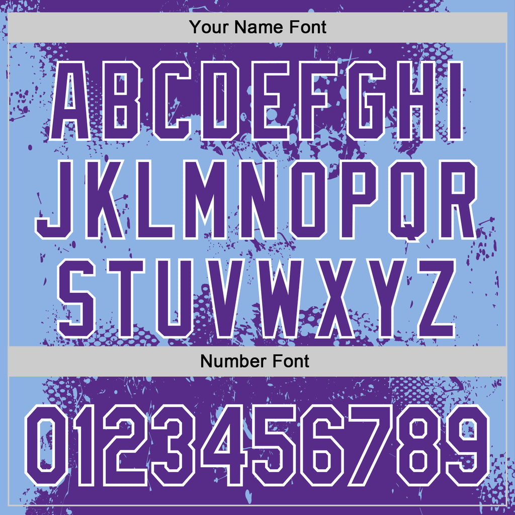 Custom Stitched Purple Light Blue-White 3D Pattern Design Abstract Splatter Grunge Art Sports Pullover Sweatshirt Hoodie