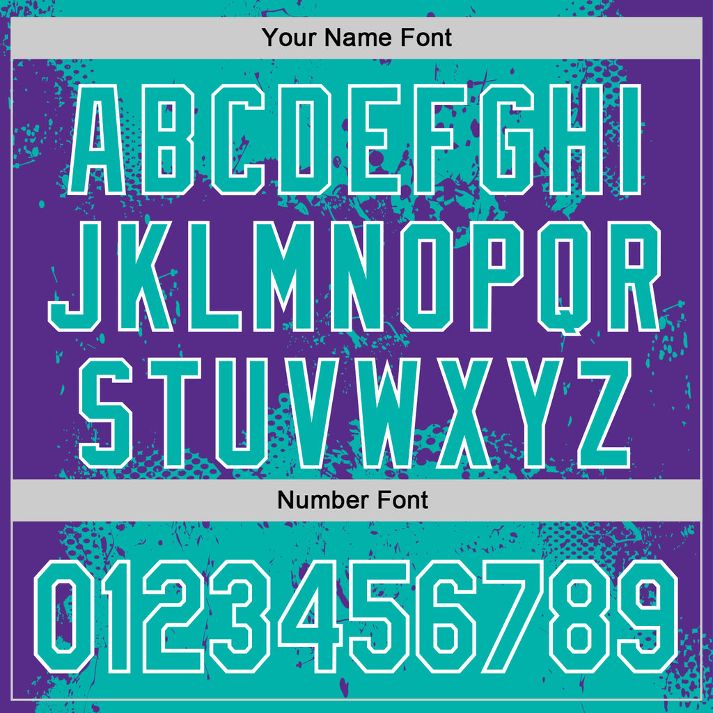 Custom Stitched Aqua Purple-White 3D Pattern Design Abstract Splatter Grunge Art Sports Pullover Sweatshirt Hoodie