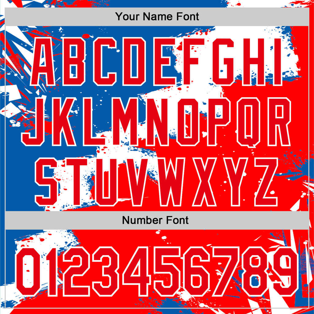 Custom Stitched Royal Fire Red-White 3D Pattern Design Splash Torn Paper Style Sports Pullover Sweatshirt Hoodie