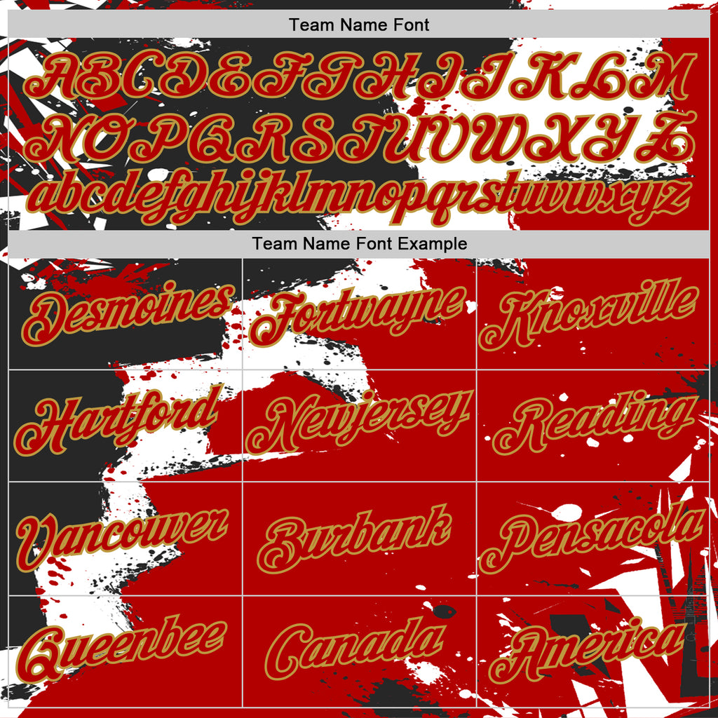 Custom Stitched Black Red Old Gold-White 3D Pattern Design Splash Torn Paper Style Sports Pullover Sweatshirt Hoodie