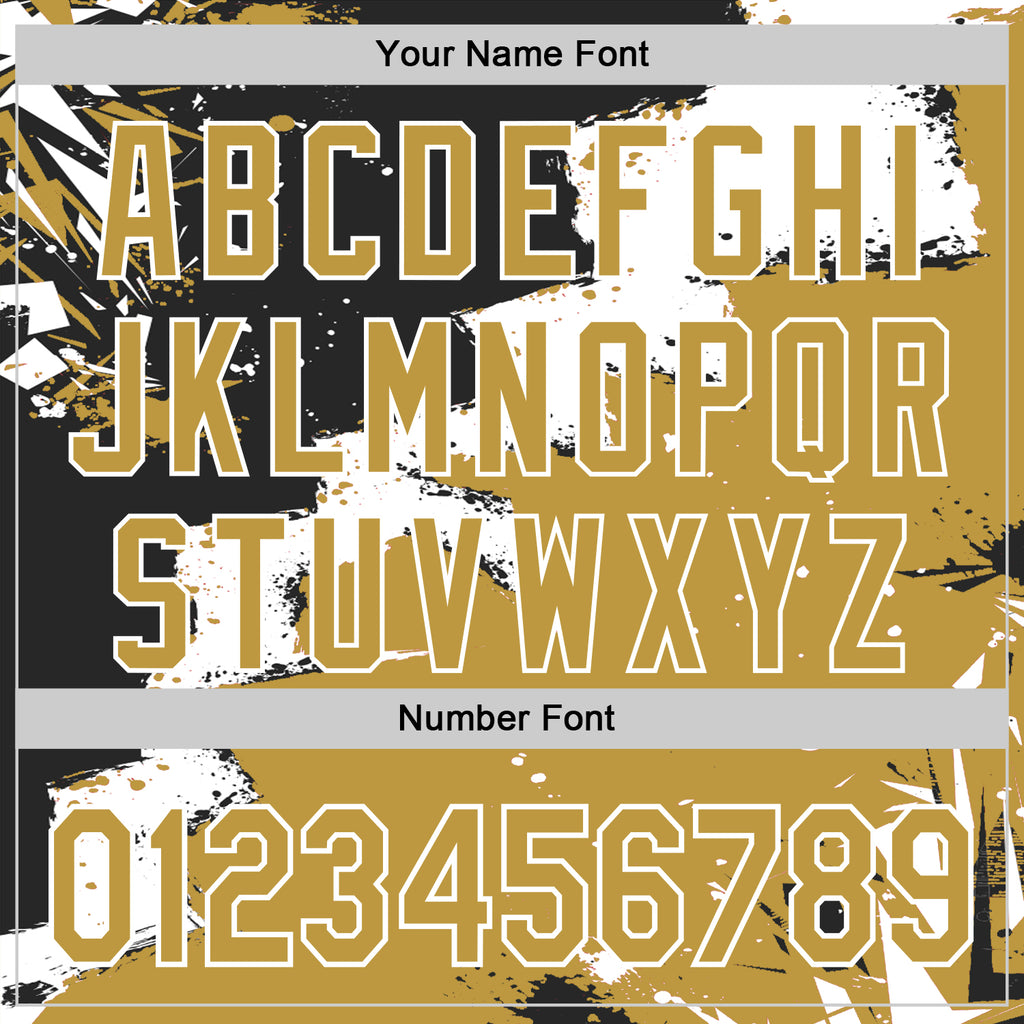 Custom Stitched Black Old Gold-White 3D Pattern Design Splash Torn Paper Style Sports Pullover Sweatshirt Hoodie