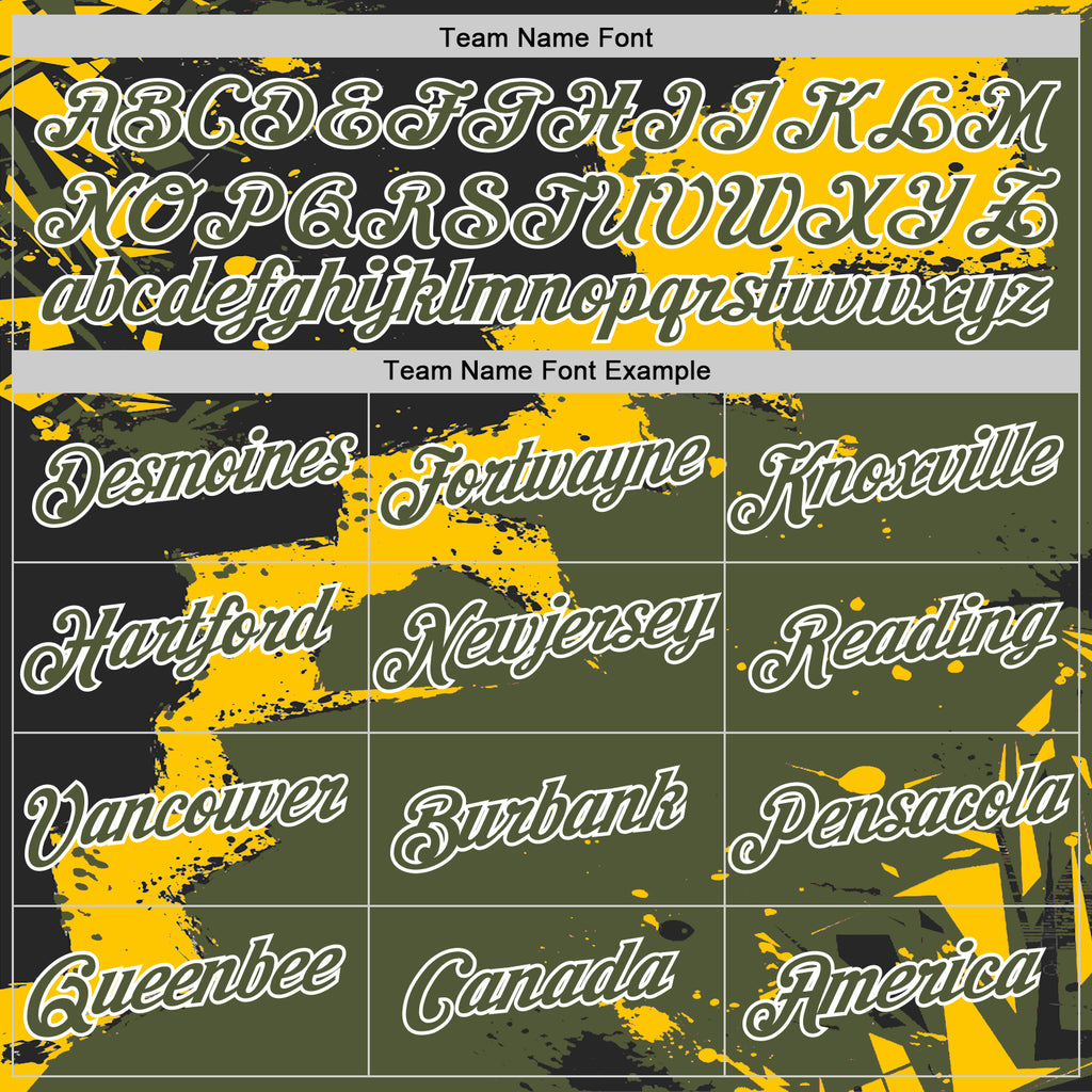 Custom Stitched Black Olive Yellow-White 3D Pattern Design Splash Torn Paper Style Sports Pullover Sweatshirt Hoodie