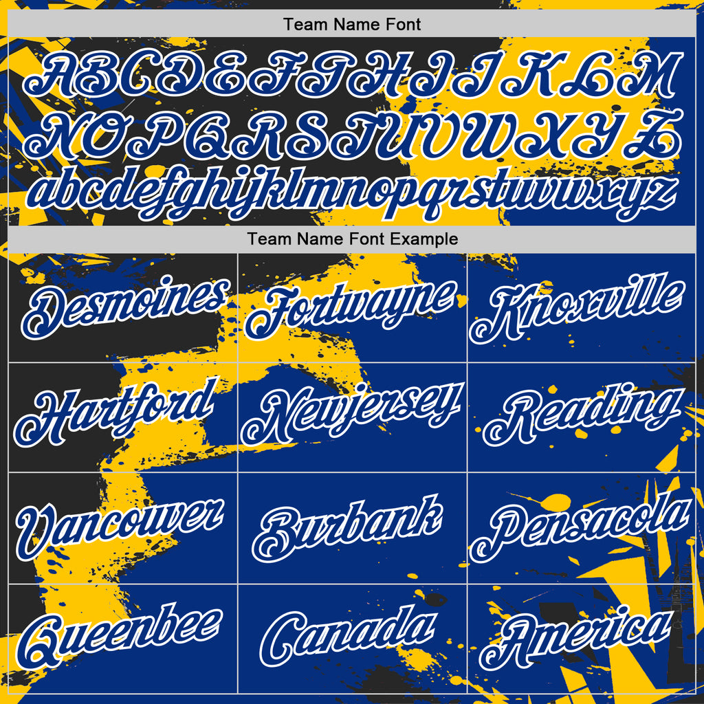 Custom Stitched Black Royal Yellow-White 3D Pattern Design Splash Torn Paper Style Sports Pullover Sweatshirt Hoodie