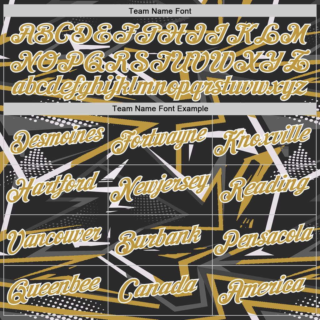 Custom Stitched Black Old Gold-White 3D Pattern Design Line Sports Pullover Sweatshirt Hoodie