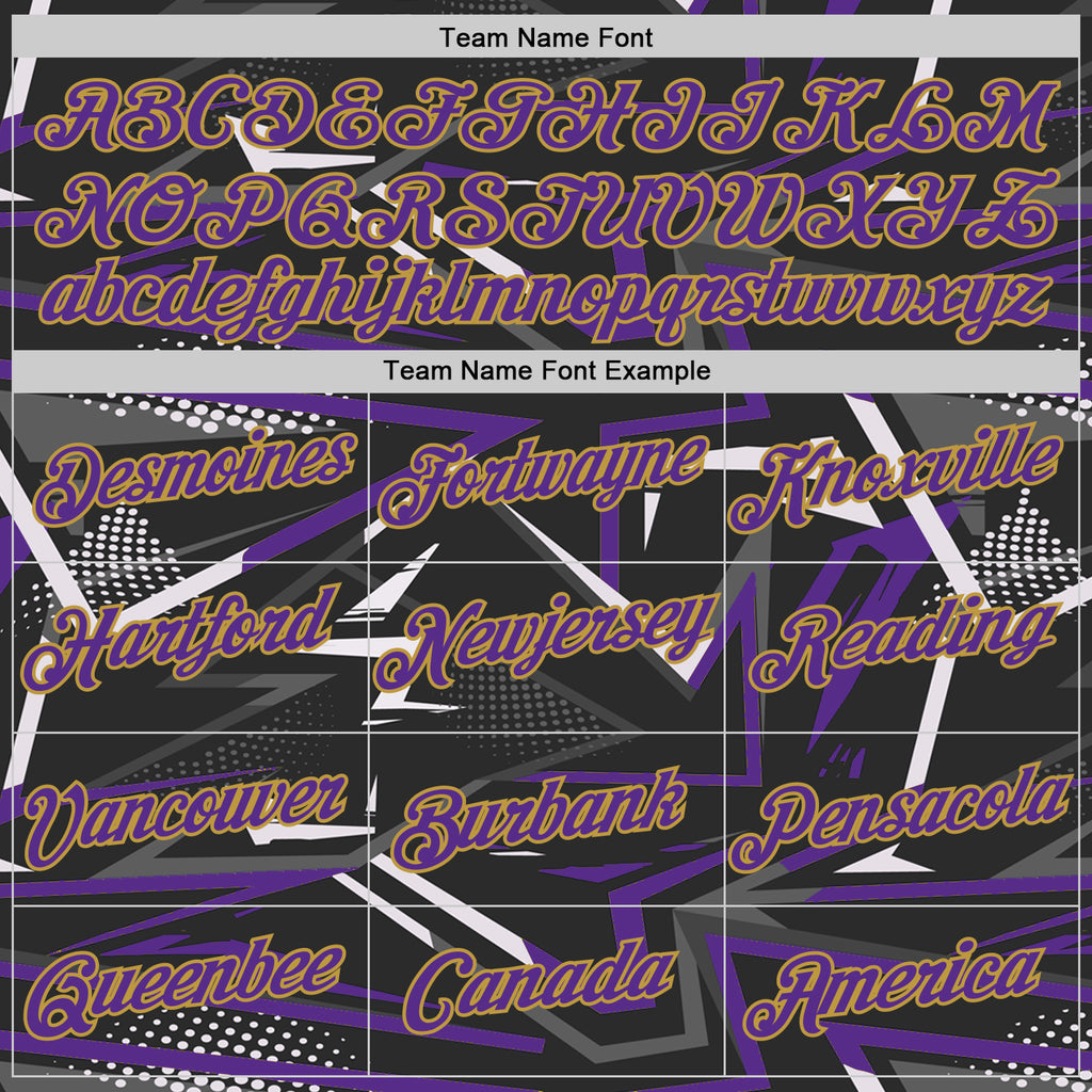 Custom Stitched Black Purple Old Gold-White 3D Pattern Design Line Sports Pullover Sweatshirt Hoodie