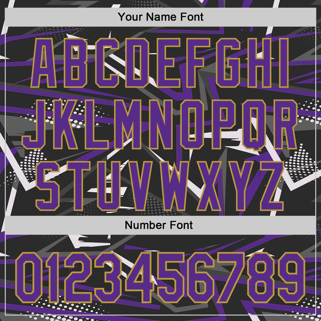 Custom Stitched Black Purple Old Gold-White 3D Pattern Design Line Sports Pullover Sweatshirt Hoodie