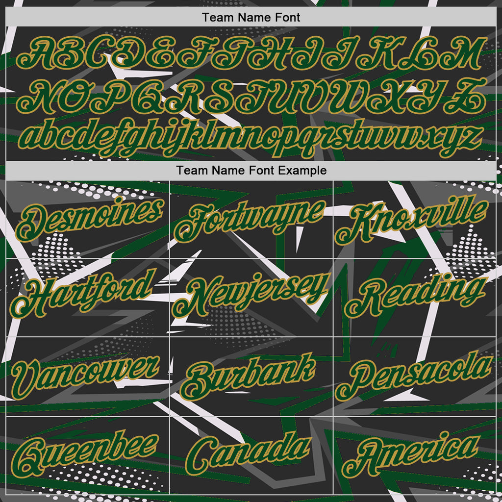 Custom Stitched Black Green Old Gold-White 3D Pattern Design Line Sports Pullover Sweatshirt Hoodie