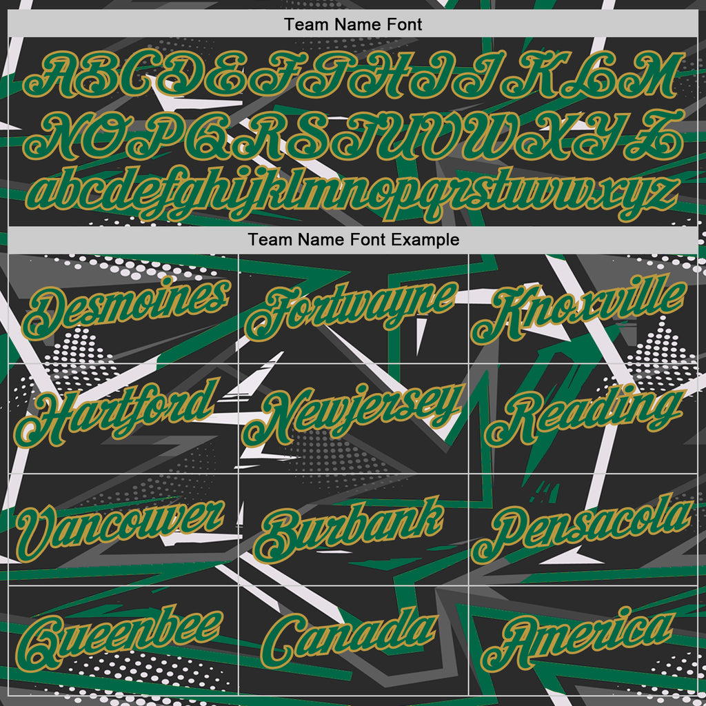 Custom Stitched Black Kelly Green Old Gold-White 3D Pattern Design Line Sports Pullover Sweatshirt Hoodie