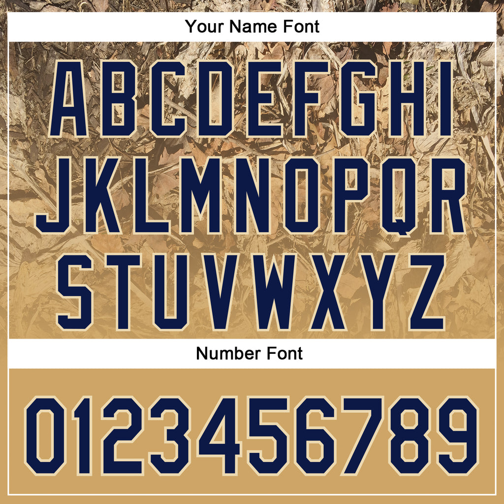 Custom Stitched Old Gold Navy-Cream 3D Pattern Design Tree Camo Gradient Hunting Sports Pullover Sweatshirt Hoodie