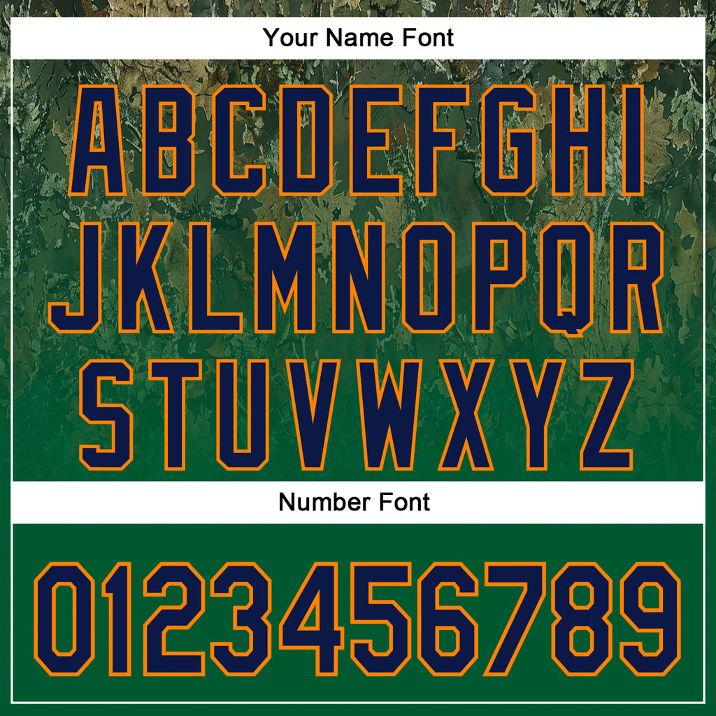 Custom Stitched Green Navy-Bay Orange 3D Pattern Design Tree Camo Gradient Hunting Sports Pullover Sweatshirt Hoodie