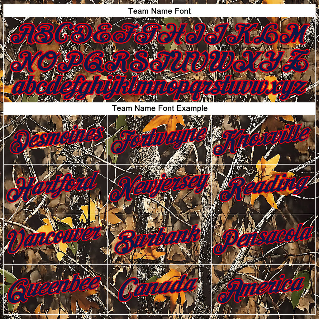 Custom Stitched Olive Navy-Fire Red 3D Pattern Design Tree Camo Hunting Sports Pullover Sweatshirt Salute To Service Hoodie