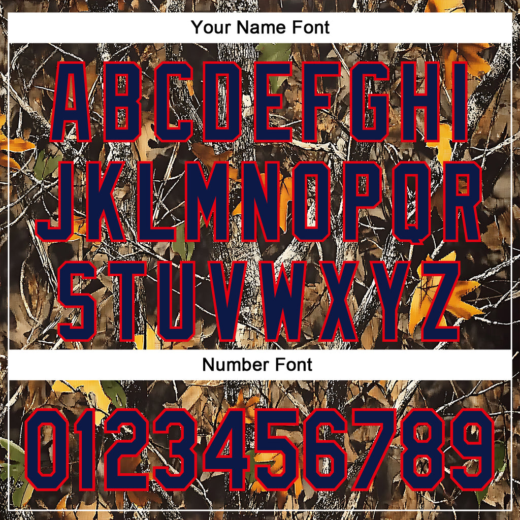 Custom Stitched Olive Navy-Fire Red 3D Pattern Design Tree Camo Hunting Sports Pullover Sweatshirt Salute To Service Hoodie