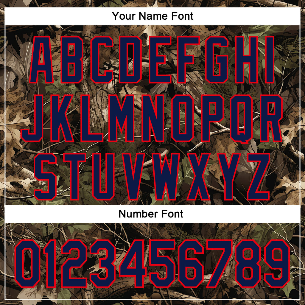 Custom Stitched Olive Navy-Fire Red 3D Pattern Design Tree Camo Hunting Sports Pullover Sweatshirt Salute To Service Hoodie