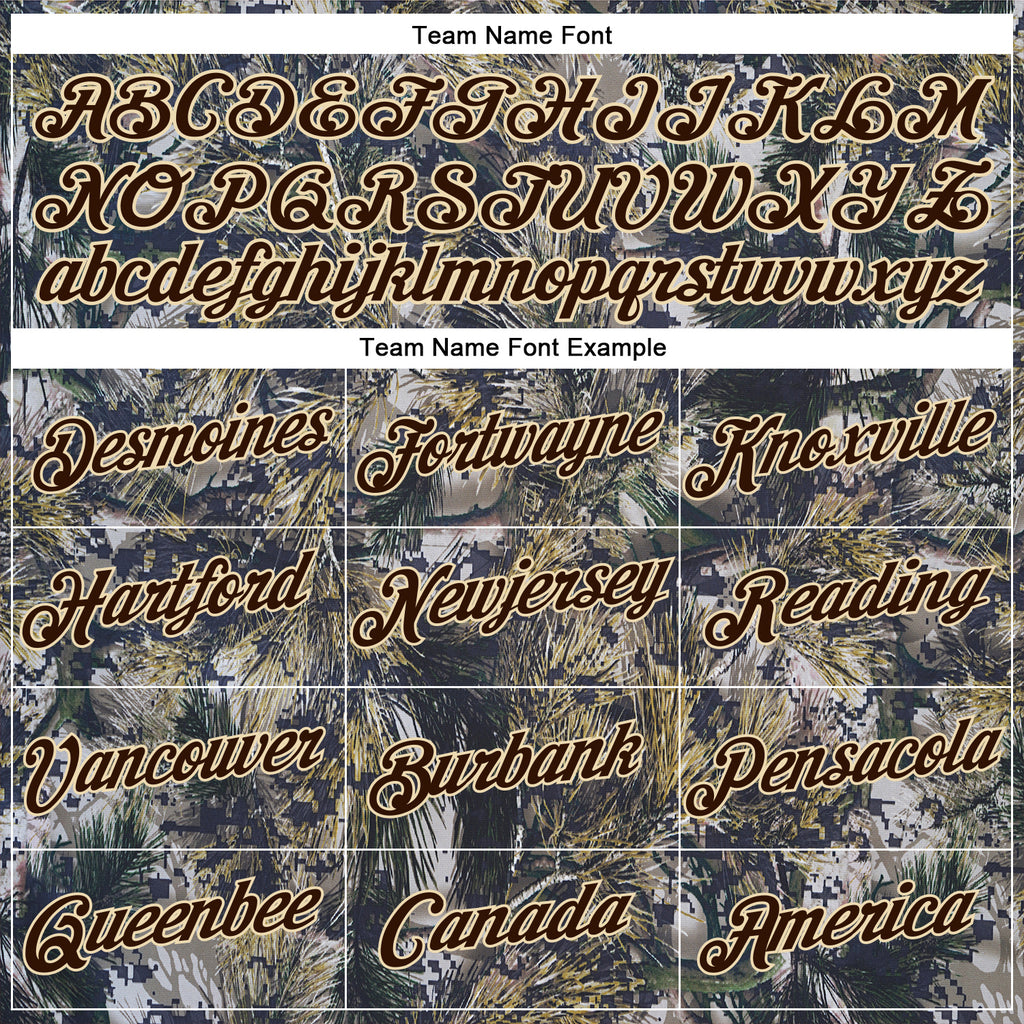 Custom Stitched Olive Brown-Cream 3D Pattern Design Tree Camo Hunting Sports Pullover Sweatshirt Salute To Service Hoodie