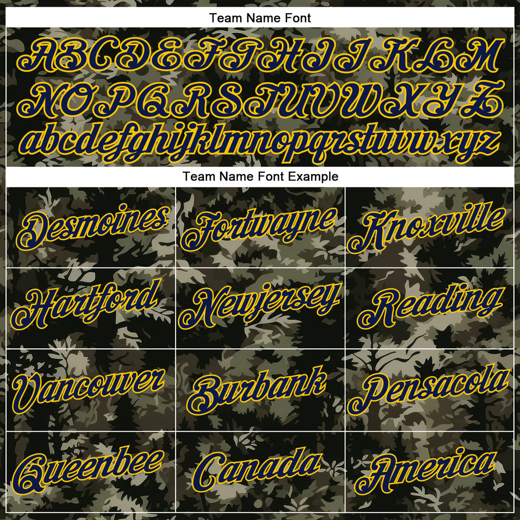 Custom Stitched Olive Navy-Yellow 3D Pattern Design Tree Camo Hunting Sports Pullover Sweatshirt Salute To Service Hoodie