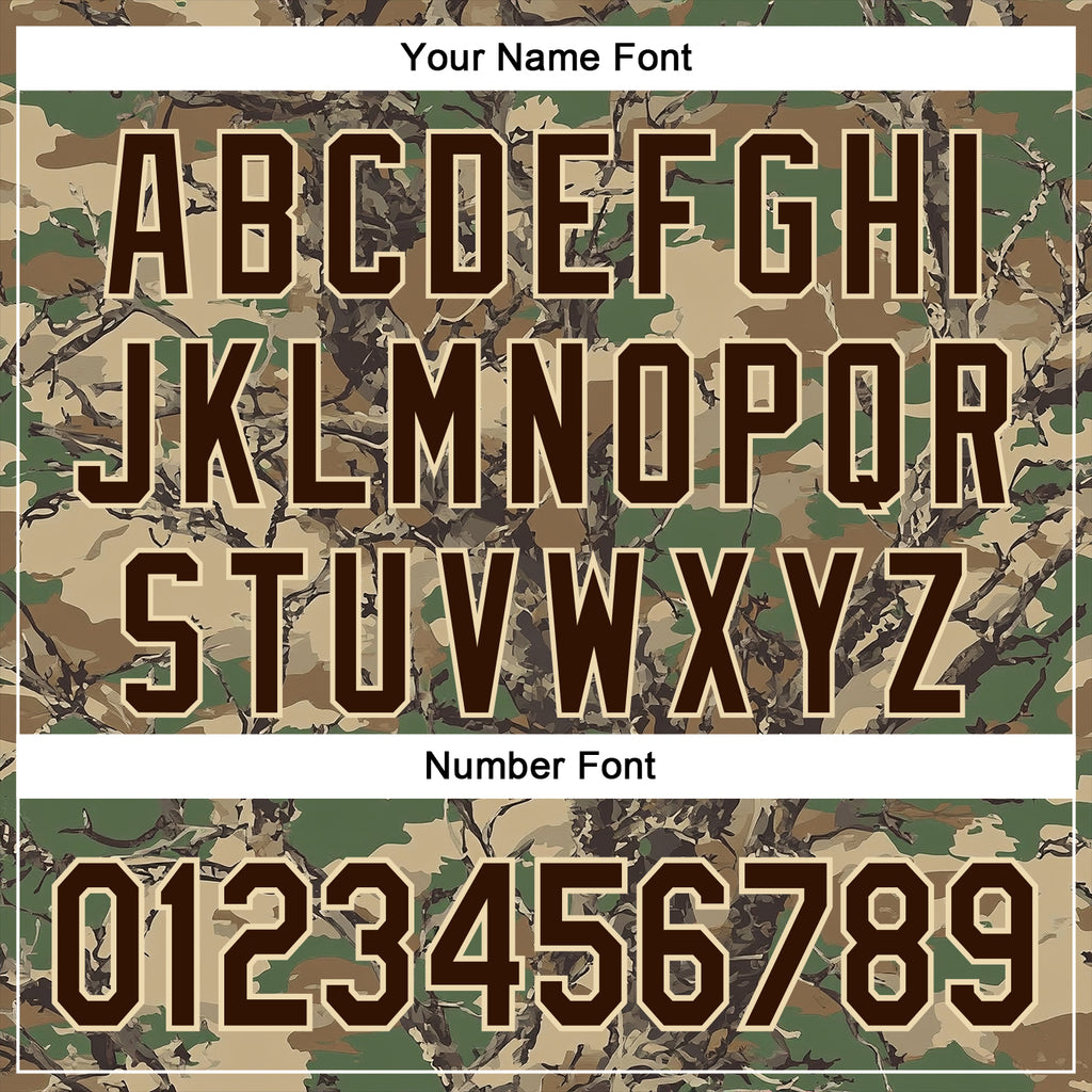 Custom Stitched Old Gold Brown-Cream 3D Pattern Design Tree Camo Hunting Sports Pullover Sweatshirt Hoodie