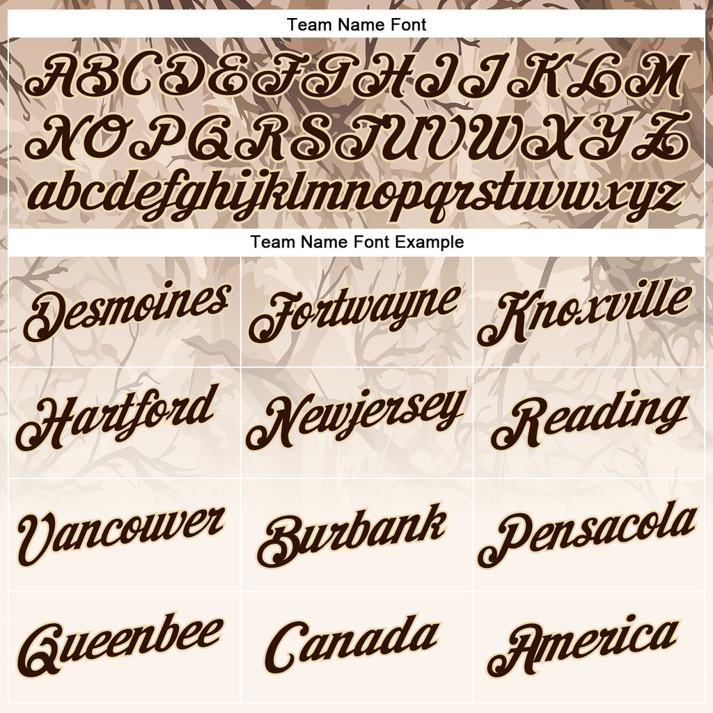 Custom Stitched Cream Brown-Cream 3D Pattern Design Tree Camo Gradient Hunting Sports Pullover Sweatshirt Hoodie