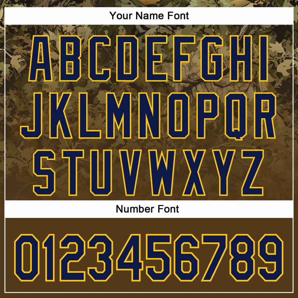 Custom Stitched Olive Navy-Yellow 3D Pattern Design Tree Camo Gradient Hunting Sports Pullover Sweatshirt Salute To Service Hoodie