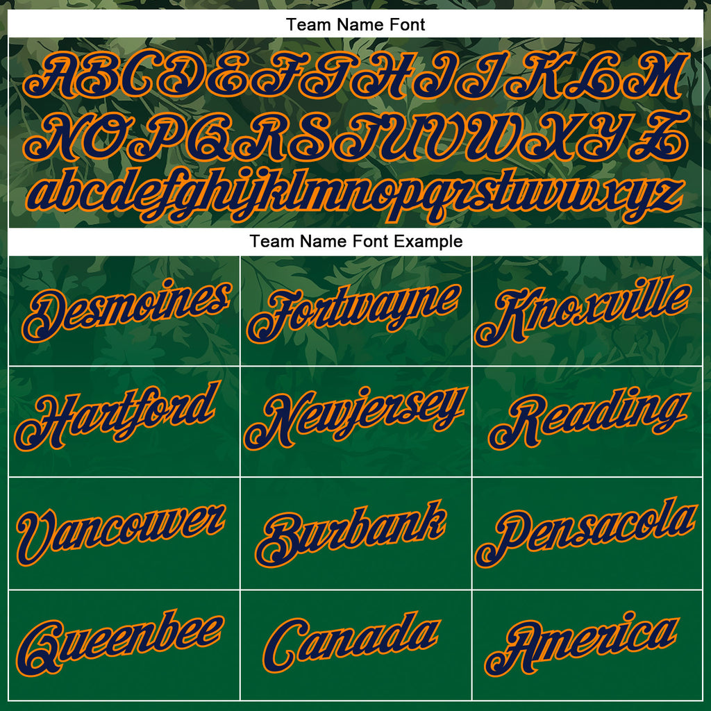 Custom Stitched Green Navy-Bay Orange 3D Pattern Design Tree Camo Gradient Hunting Sports Pullover Sweatshirt Hoodie