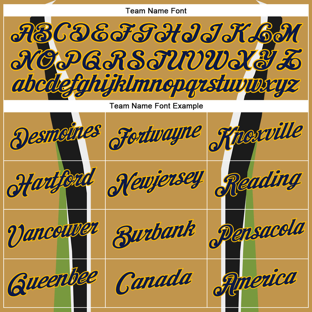 Custom Stitched Old Gold Navy Black Green Gold-White 3D Pattern Design Sportswear Pullover Sweatshirt Hoodie