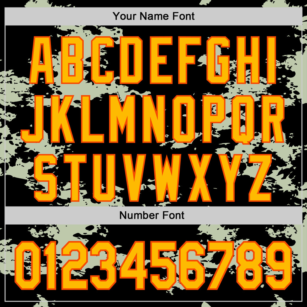 Custom Stitched Black Gold-Orange 3D Pattern Design Camo Sportswear Pullover Sweatshirt Hoodie