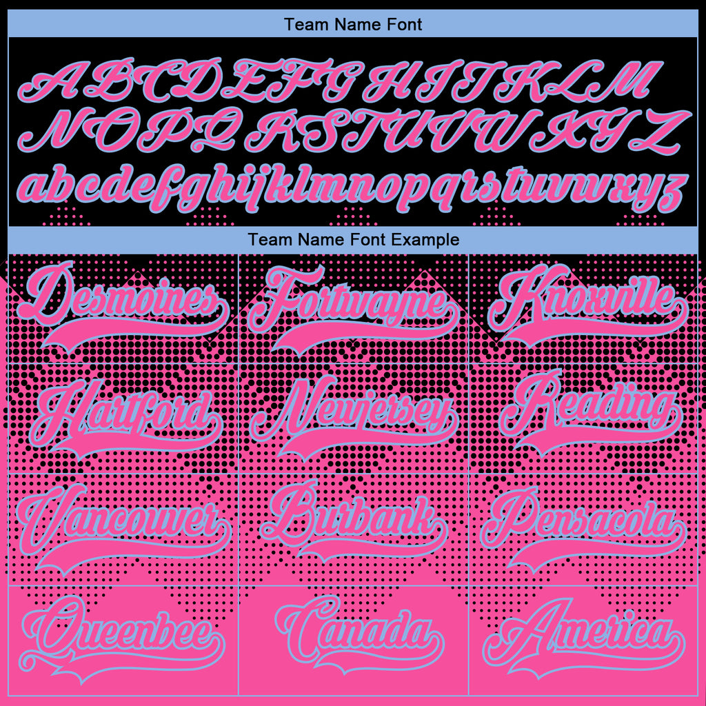 Custom Black Pink-Light Blue 3D Pattern Gradient Square Shapes Hockey Lace Neck Jersey