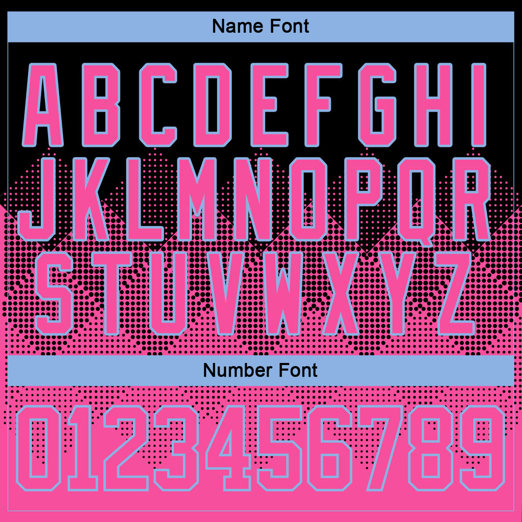 Custom Black Pink-Light Blue 3D Pattern Gradient Square Shapes Hockey Lace Neck Jersey