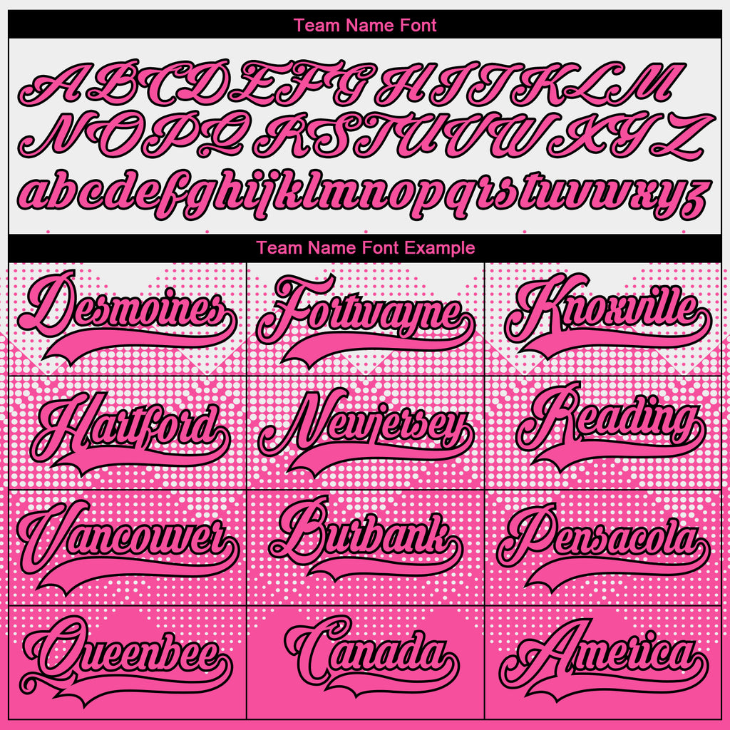 Custom Black Pink-Black 3D Pattern Gradient Square Shapes Hockey Lace Neck Jersey