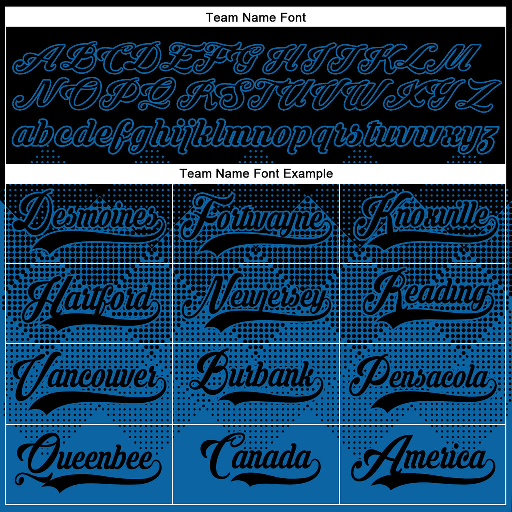 Custom Black Blue-White 3D Pattern Gradient Square Shapes Hockey Lace Neck Jersey