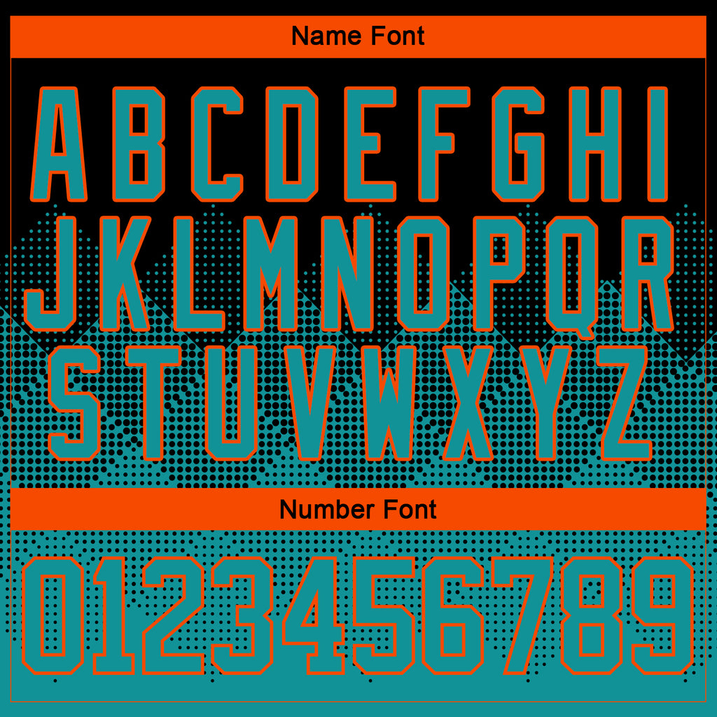 Custom Black Teal-Orange 3D Pattern Gradient Square Shapes Hockey Lace Neck Jersey