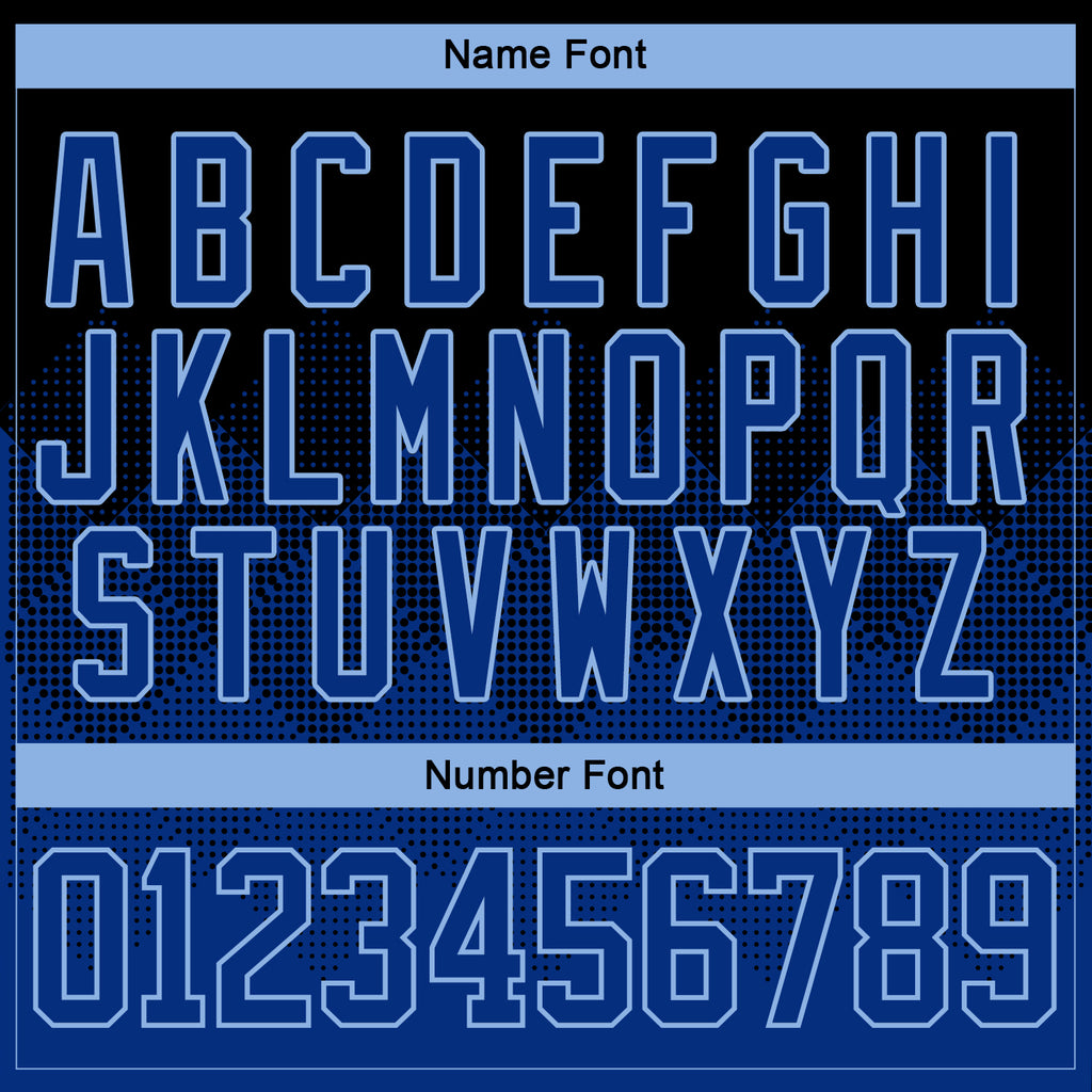 Custom Black Royal-Light Blue 3D Pattern Gradient Square Shapes Hockey Lace Neck Jersey