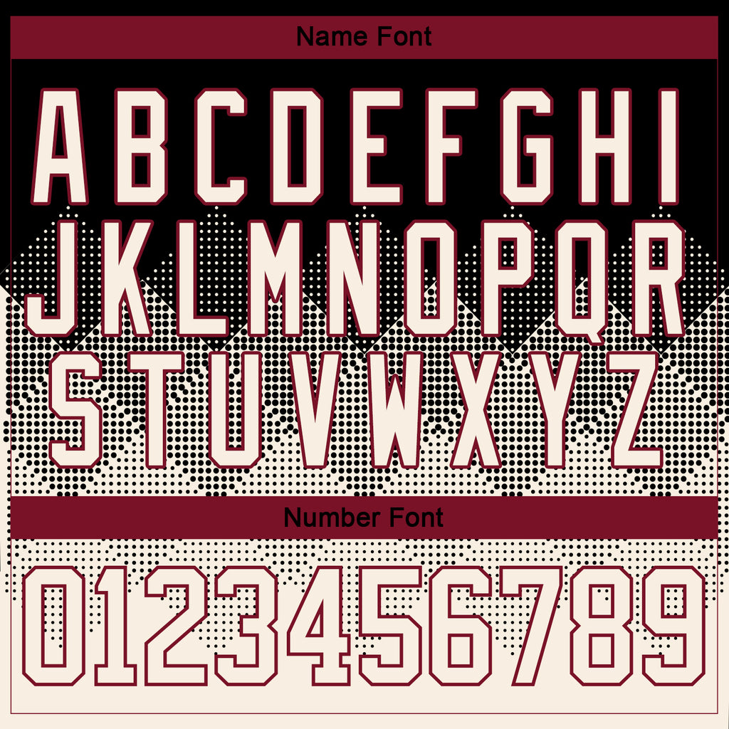 Custom Black Cream-Crimson 3D Pattern Gradient Square Shapes Hockey Lace Neck Jersey