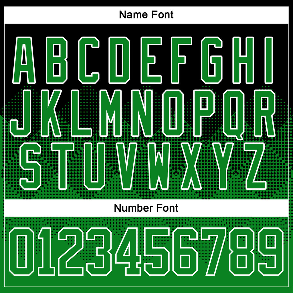 Custom Black Grass Green-White 3D Pattern Gradient Square Shapes Hockey Lace Neck Jersey