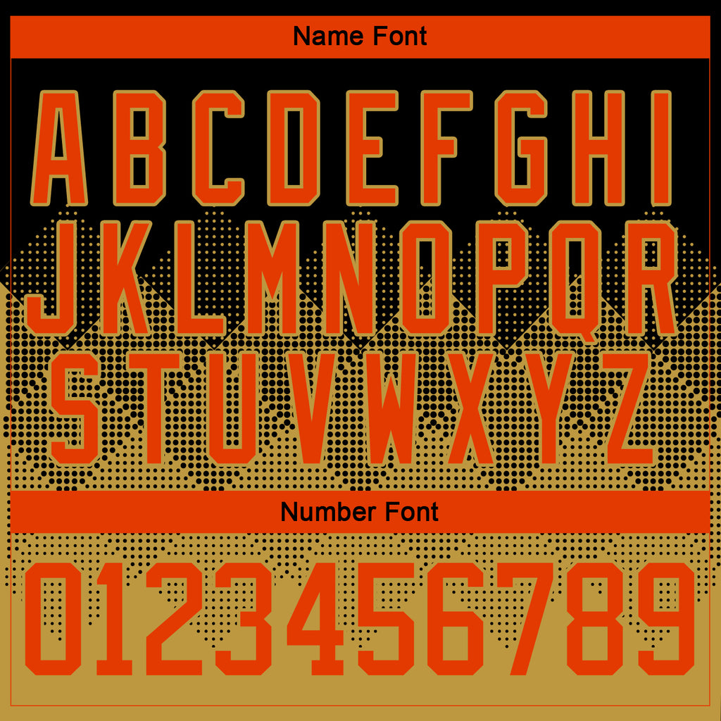 Custom Black Orange-Old Gold 3D Pattern Gradient Square Shapes Hockey Lace Neck Jersey