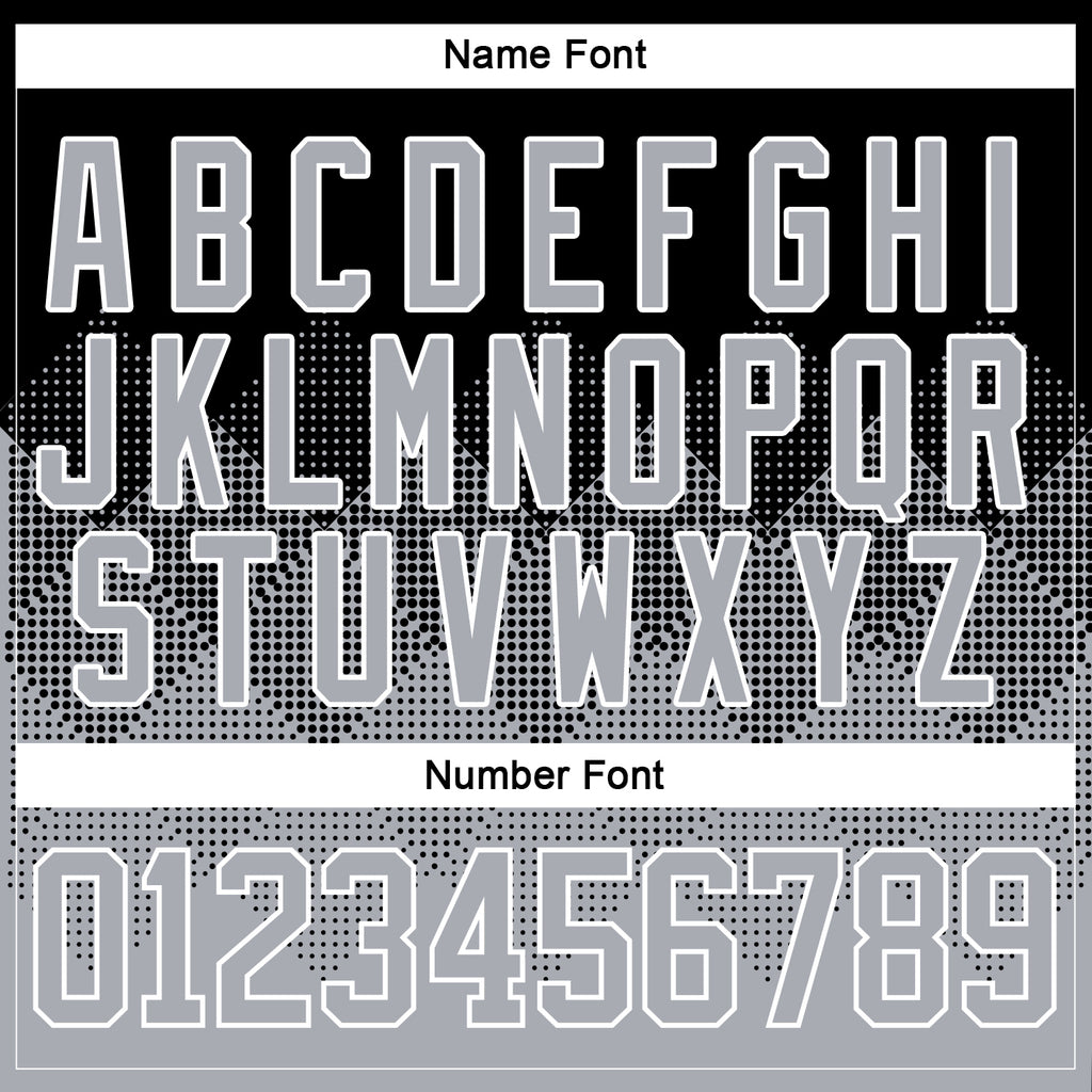 Custom Black Gray-White 3D Pattern Gradient Square Shapes Hockey Lace Neck Jersey