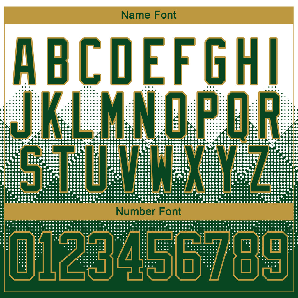 Custom White Green-Old Gold 3D Pattern Gradient Square Shapes Hockey Lace Neck Jersey