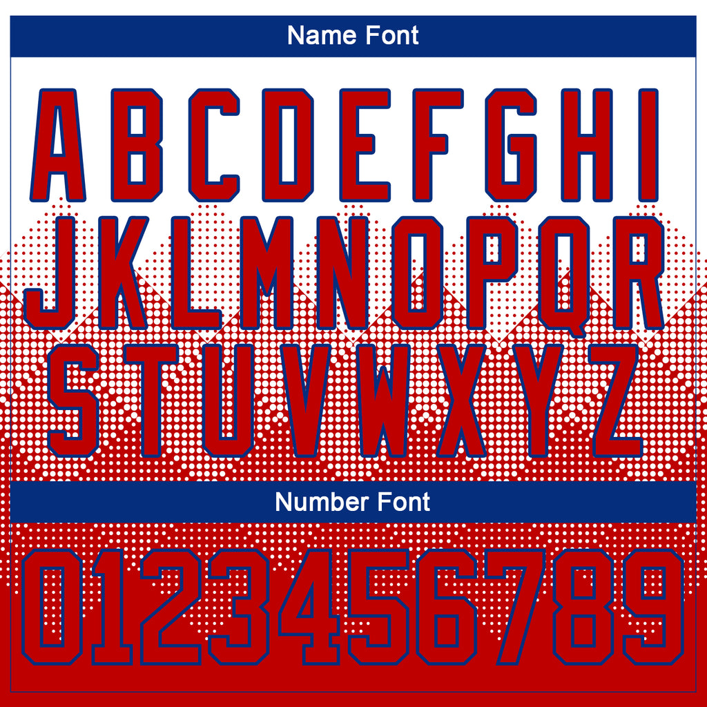 Custom White Red-Royal 3D Pattern Gradient Square Shapes Hockey Lace Neck Jersey