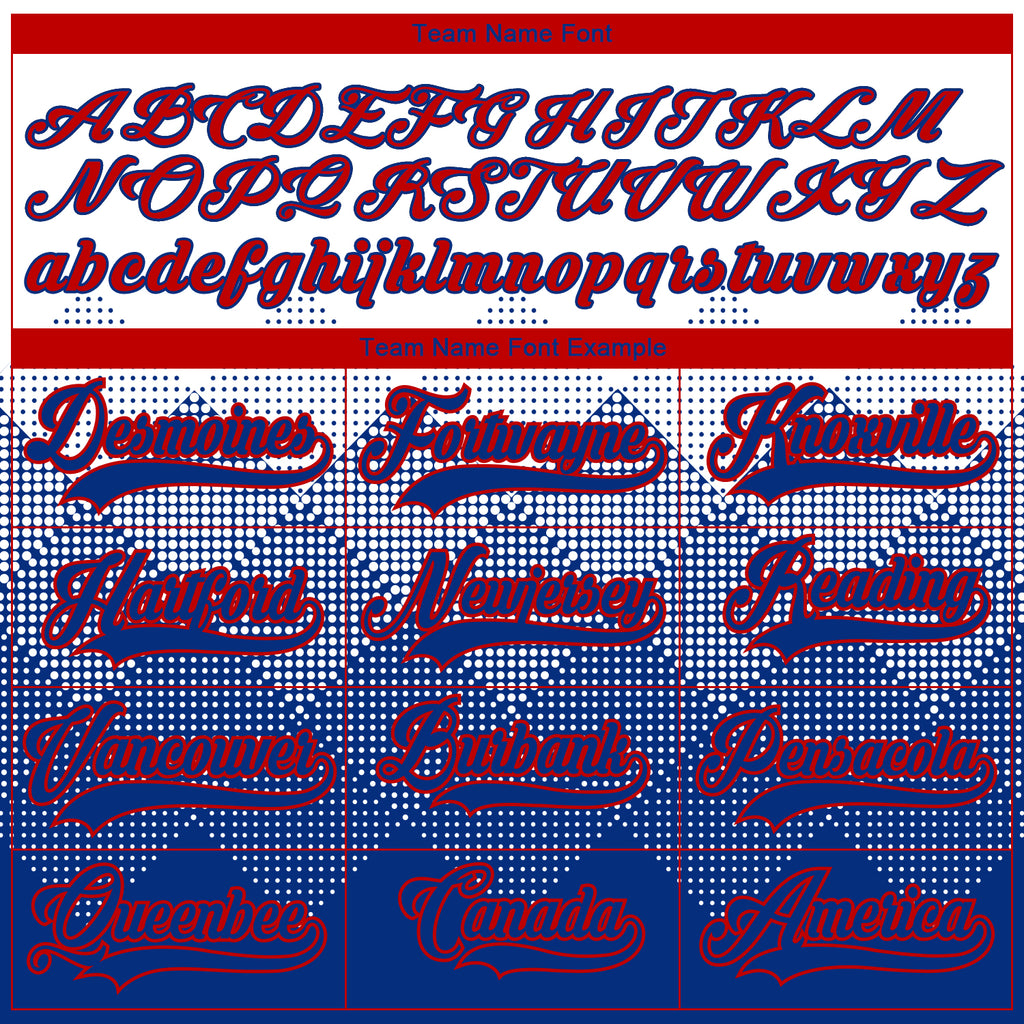 Custom White Royal-Red 3D Pattern Gradient Square Shapes Hockey Lace Neck Jersey