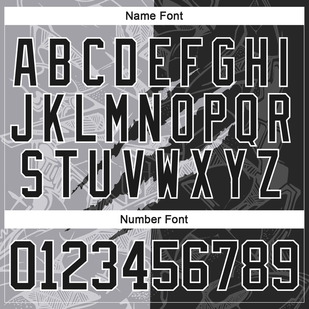 Custom Black Gray-White 3D Pattern Gradient Fashion Scratch Hockey Lace Neck Jersey