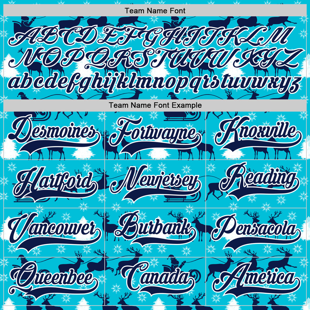 Custom Lakes Blue Navy-White 3D Christmas Hockey Lace Neck Jersey