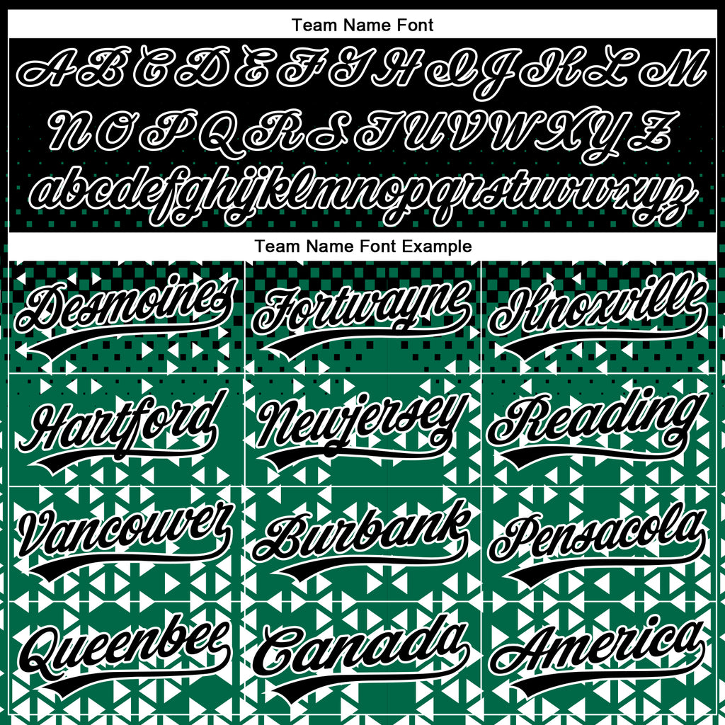 Custom Stitched Kelly Green Black-White 3D Pattern Design Geometrico Graph Sports Pullover Sweatshirt Hoodie