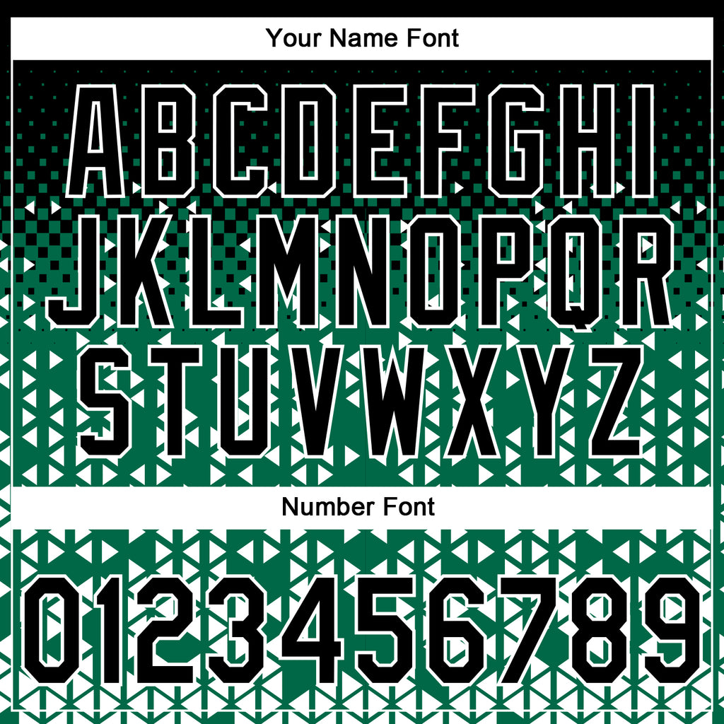 Custom Stitched Kelly Green Black-White 3D Pattern Design Geometrico Graph Sports Pullover Sweatshirt Hoodie